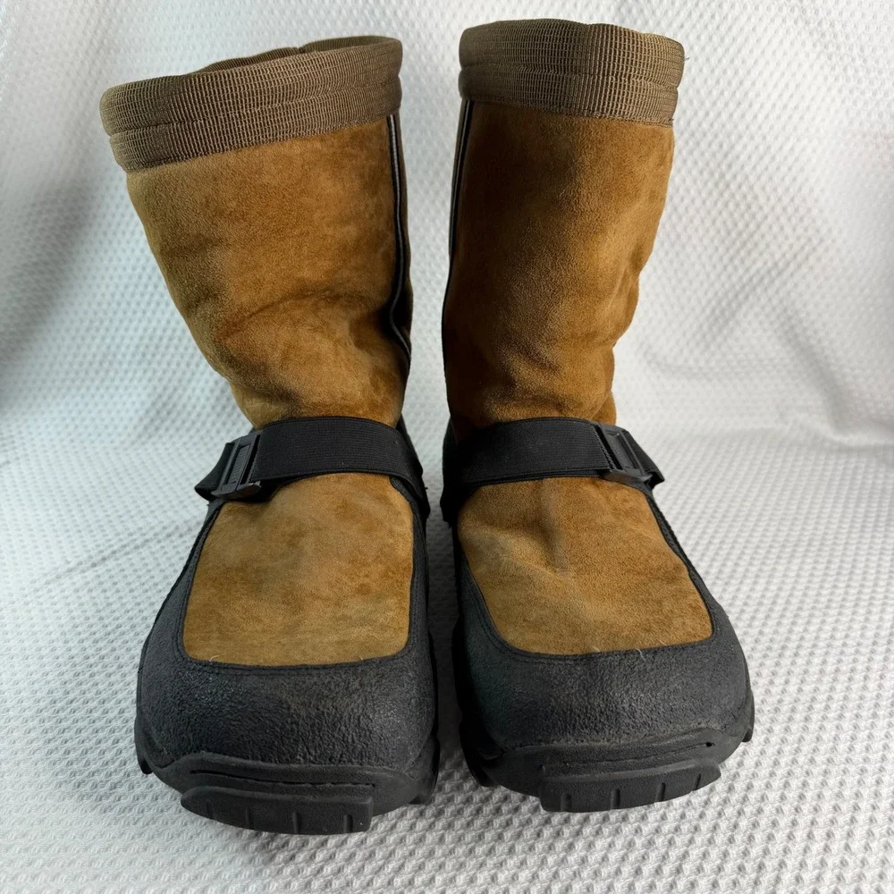 Cabelas Alaskan Guide Shearling Lined Winter Boots Mens 12 Brown Suede Snow